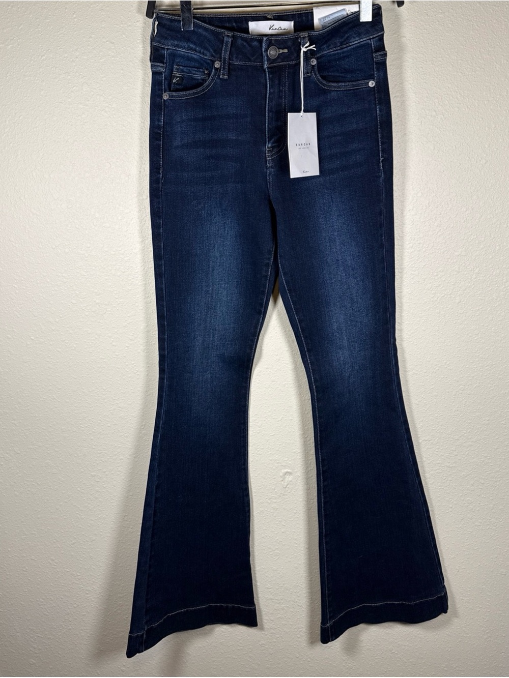 KanCan High Rise Flare Jeans Dark Wash Stretch Denim KC7124D Size 7/27 Western